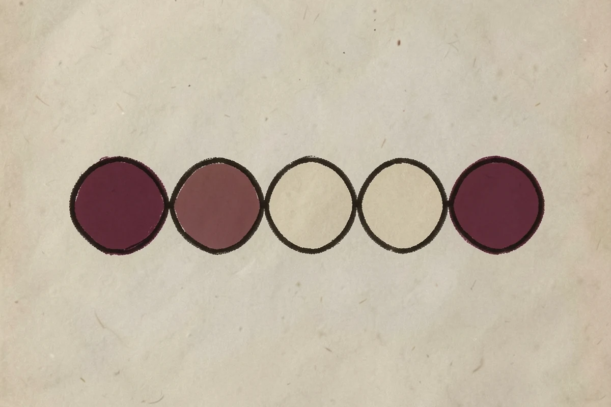Six small numbered circles connected in a single horizontal sequence, representing an ordered step-by-step process